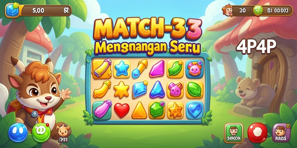 Gameplay menarik 4P4P dengan buah berwarna-warni.
