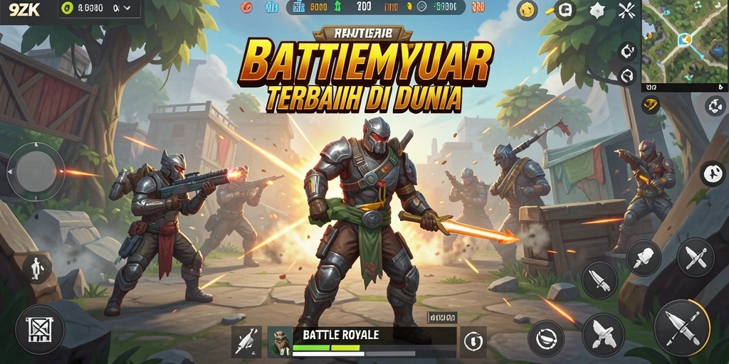 Screenshot utama 9ZK menampilkan aksi pertempuran seru di medan tempur.