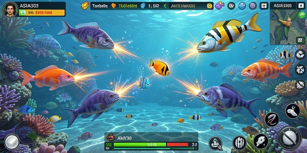 Tampilan penuh aksi saat menembak ikan di ASIA303.