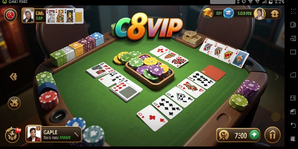 Tampilan gameplay seru C8VIP dengan banyak pemain aktif.
