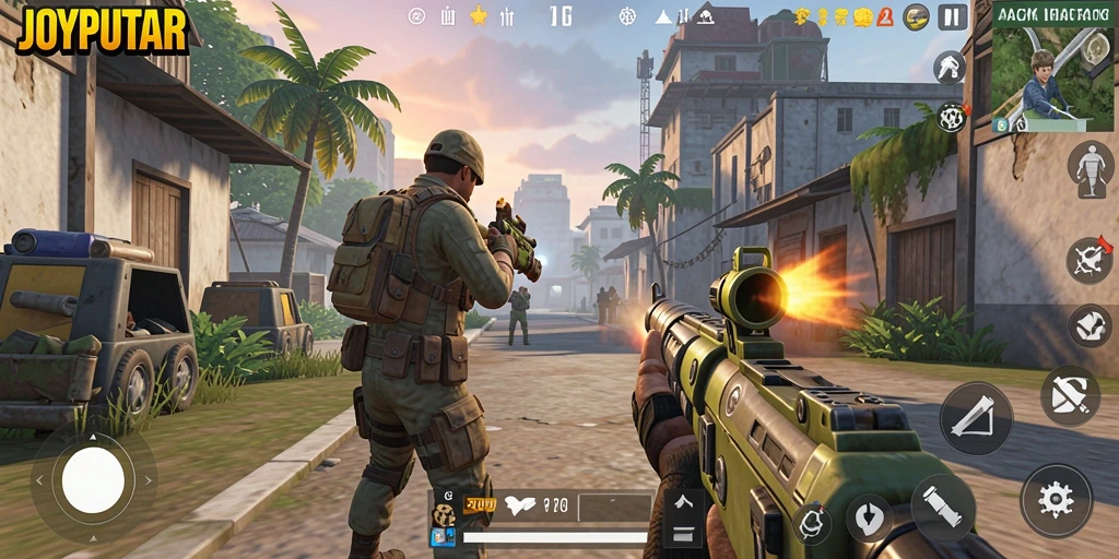 Screenshot menunjukkan aksi mendebarkan dari gameplay TPS.
