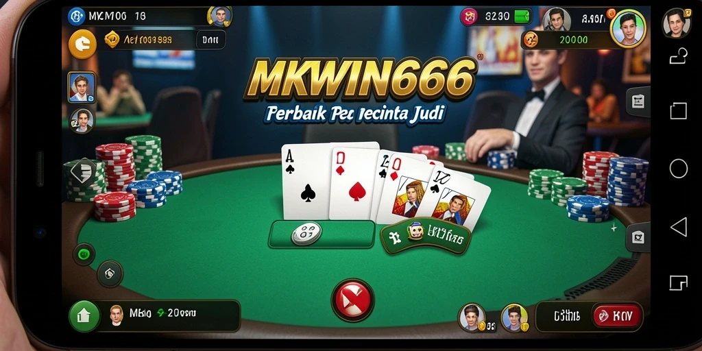 Tampilan gameplay poker yang seru dan mendebarkan di MKWIN666.