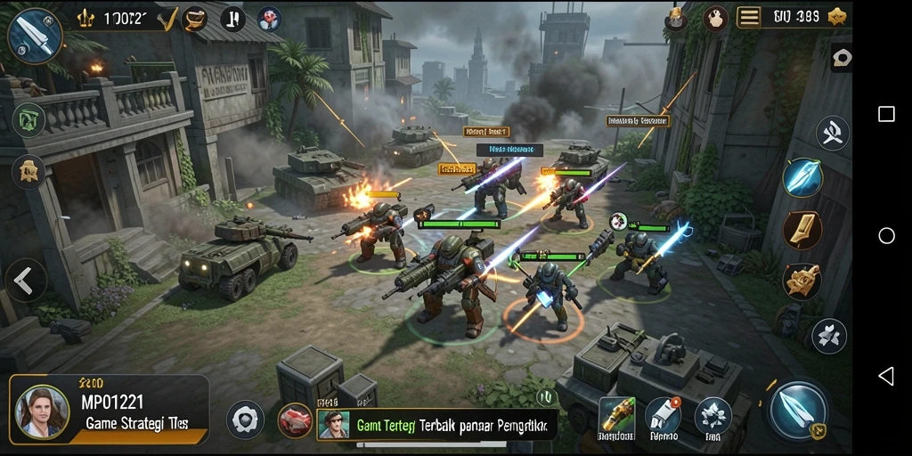 Screenshot gameplay MPO1221 yang menunjukkan aksi strategi yang mendebarkan.