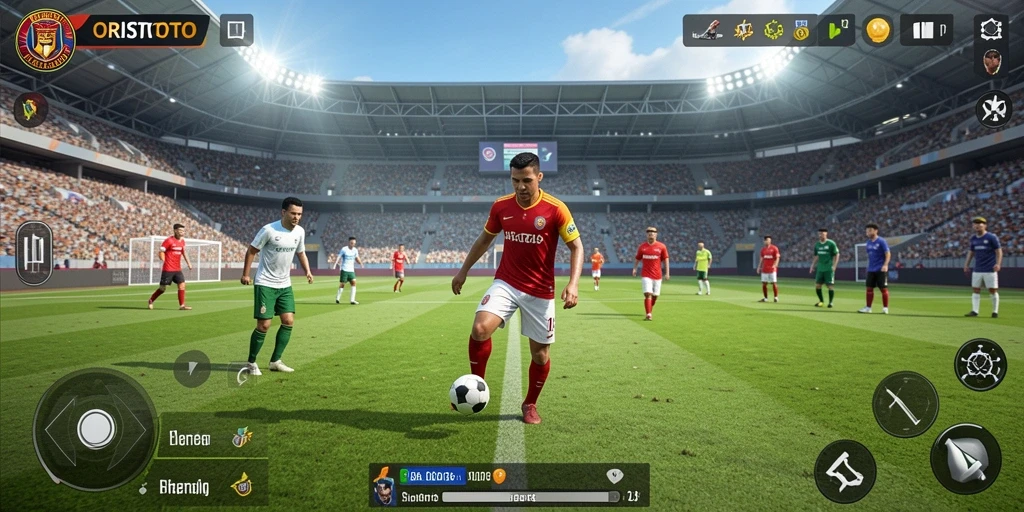 Gameplay seru ORISTOTO dalam pertandingan sepak bola.