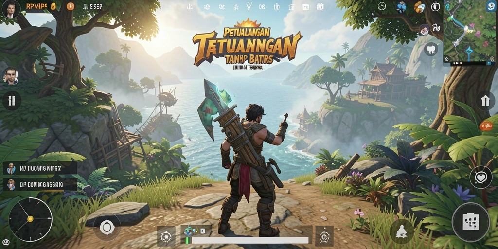 Tampilan gameplay RPVIP6 yang menampilkan dunia terbuka yang indah.