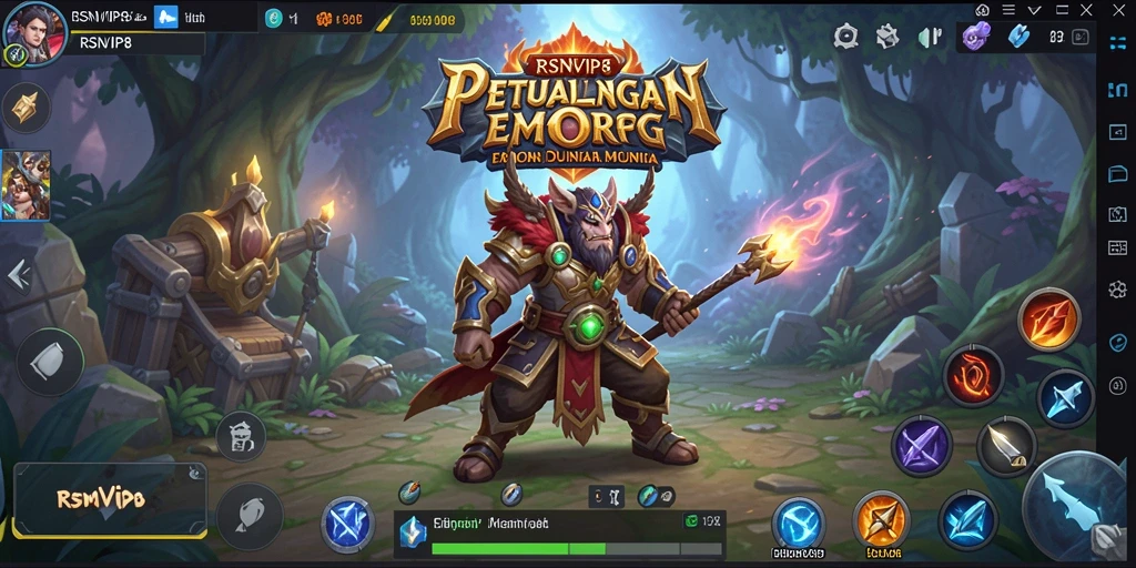 Screenshot gameplay RSNVIP8 menampilkan pertarungan epik antara pemain di dunia fantasi.