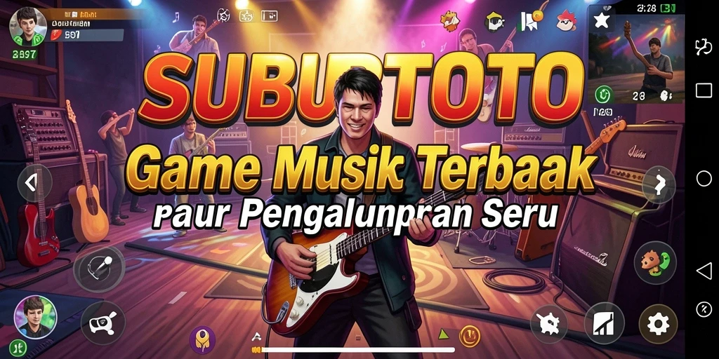 Tampilan gameplay SUBURTOTO dengan interaksi musik yang menarik.