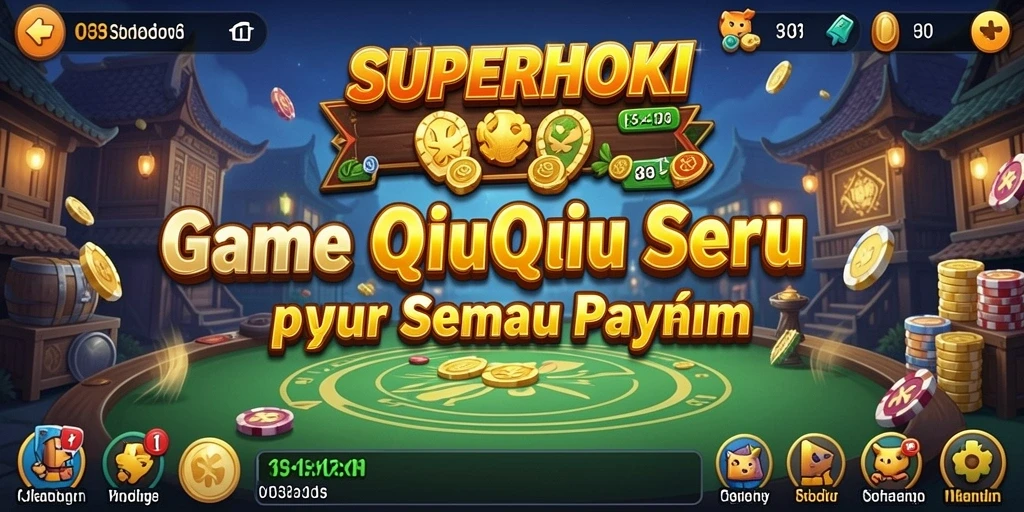 Tangkapan layar utama SUPERHOKI menampilkan gameplay seru QiuQiu.