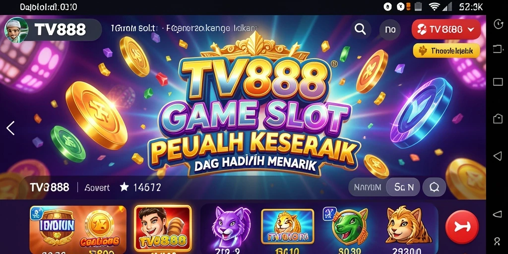 Tampilan gameplay <strong>TV888</strong> dengan gulungan Slot yang menarik.