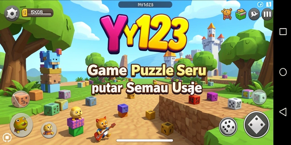 Screenshot gameplay YY123 menunjukkan tantangan Puzzle yang menarik dan penuh warna.